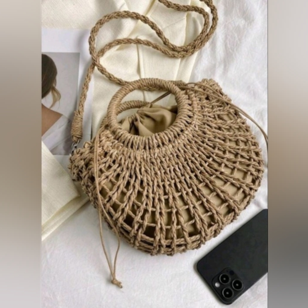 NWT Chic Tan Woven Handbag